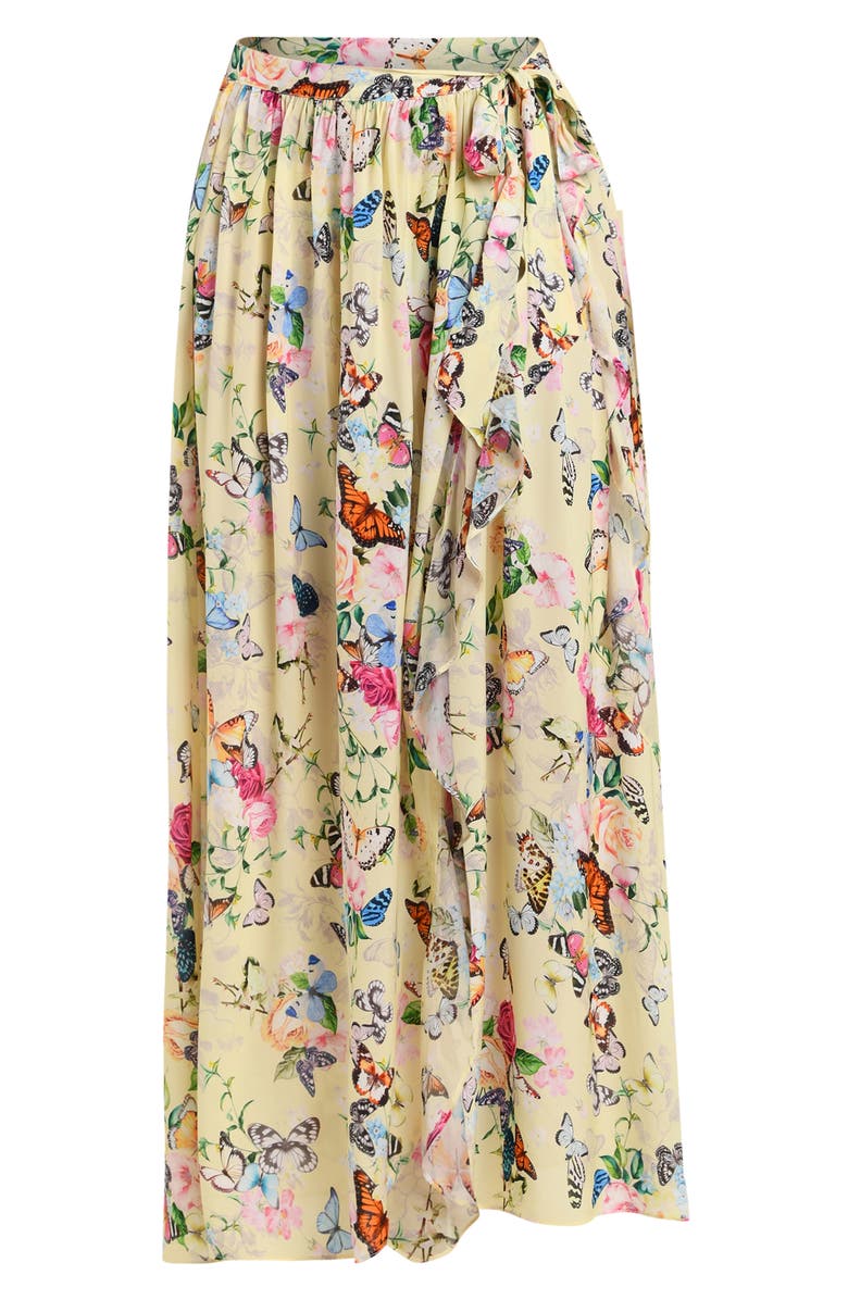 L'AGENCE Garden Butterfly Cover-Up Maxi Skirt, Alternate, color, Yellow Multi