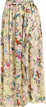L'AGENCE Garden Butterfly Cover-Up Maxi Skirt