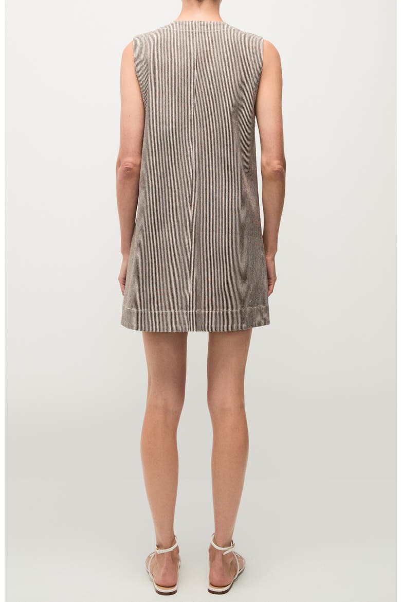 Oakley Railroad Stripe Stretch Cotton Shift Minidress, Alternate, color, CEDAR STRIPE