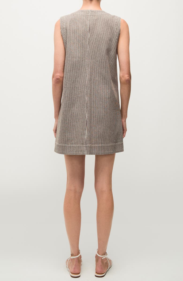 Veronica Beard Oakley Railroad Stripe Stretch Cotton Shift Minidress, Alternate, color, Cedar Stripe