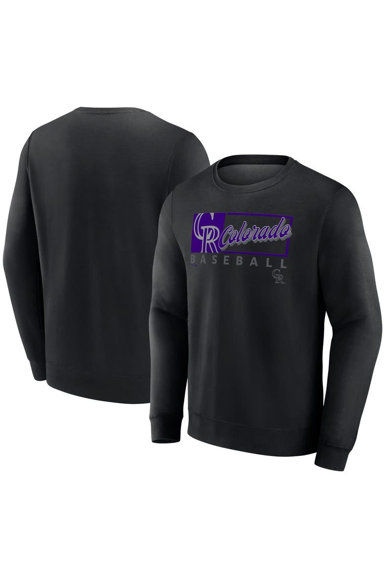 Men's Fanatics Black Colorado Rockies Focus Fleece Pullover Sweatshirt, Main, color, Black