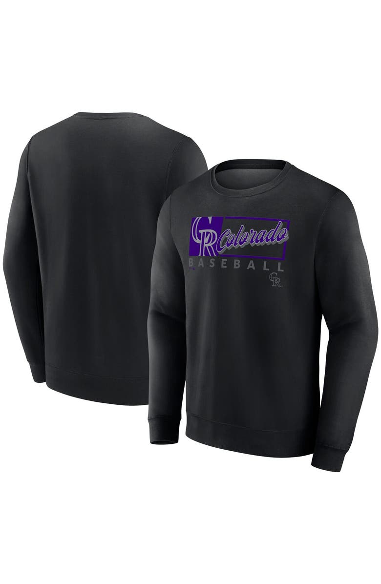 FANATICS Men's Fanatics Black Colorado Rockies Focus Fleece Pullover Sweatshirt, Main, color, Black