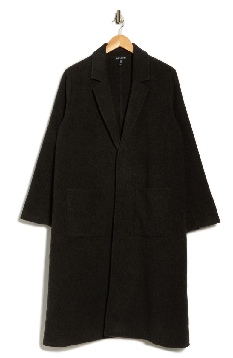 Eileen Fisher Wool Blazer Coat, Alternate, color, Charcoal
