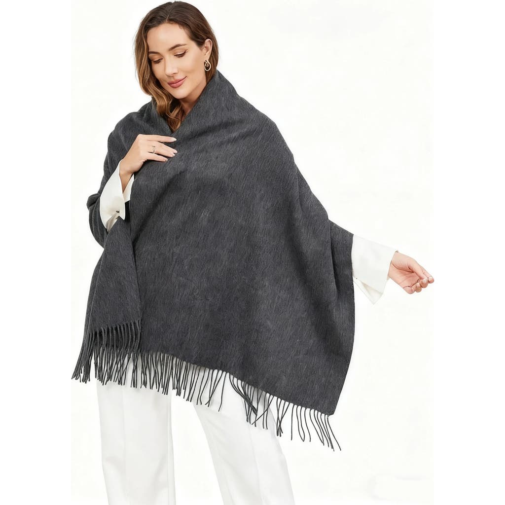 Silksilky Pure Wool Scarf Shawl In Gray