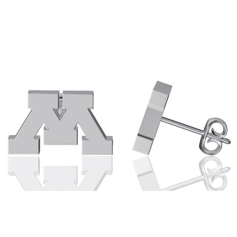 Minnesota Golden Gophers Team Logo Silver Post Earrings