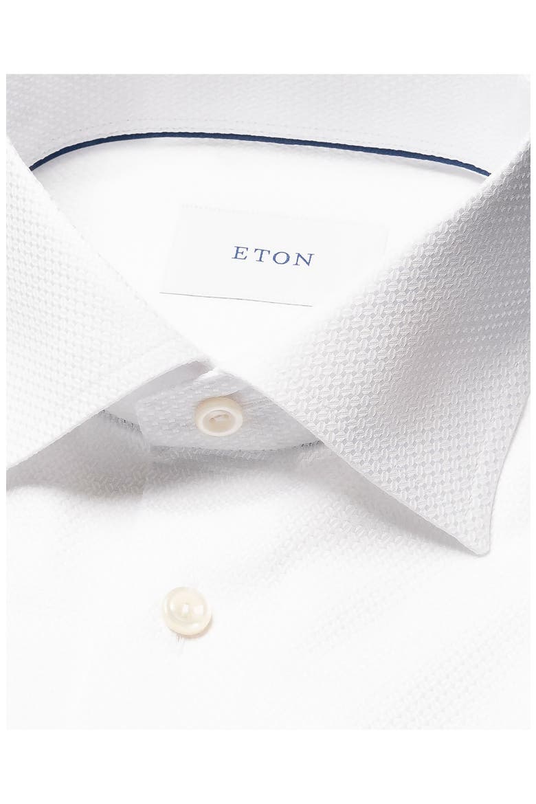 Slim Fit Cotton Dobby Dress Shirt, Alternate, color, WHITE