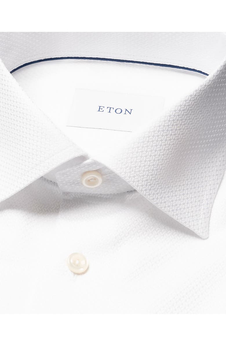 Eton Slim Fit Cotton Dobby Dress Shirt, Alternate, color, White
