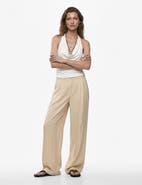 Koton Relaxed Fit Wide Leg Trousers with Elastic Waist