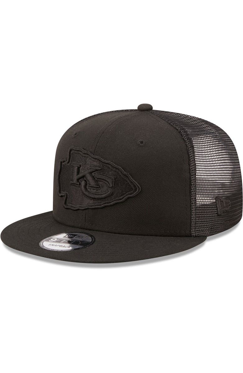 New Era Men's New Era Black Kansas City Chiefs Classic 9FIFTY Trucker Snapback Hat, Main, color, 