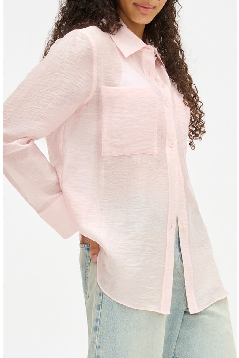 Cher Crinkle Shirt, Alternate, color, PINK