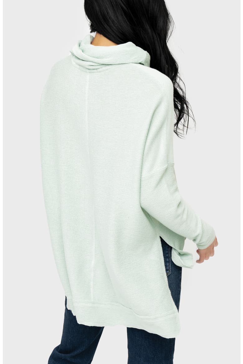 Turtleneck High-Low Tunic, Alternate, color, PALE AQUA