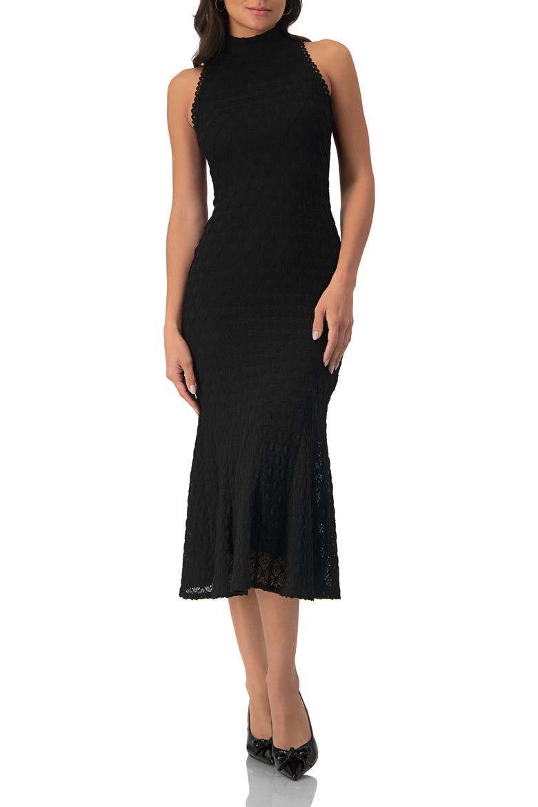 Knitted Midi Dress, Main, color, Black