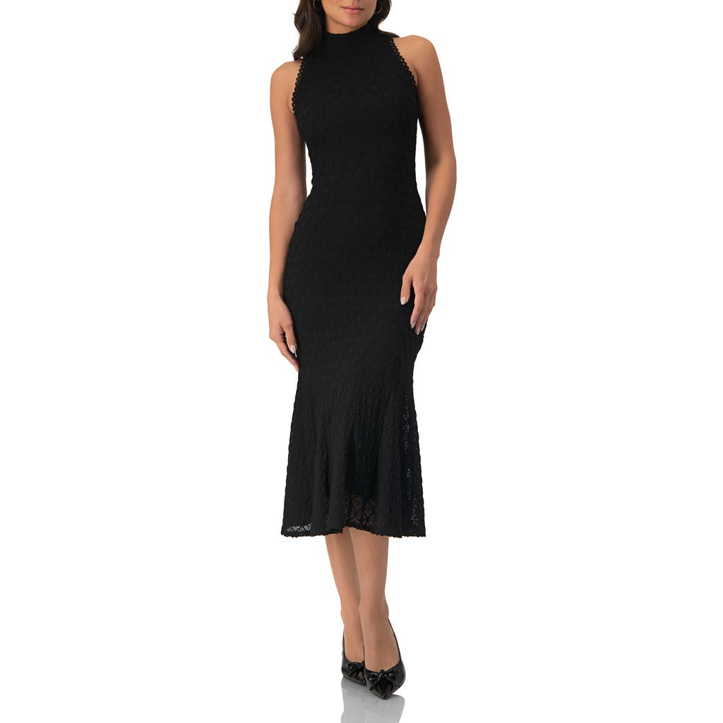 Ivonne Knitted Midi Dress In Black