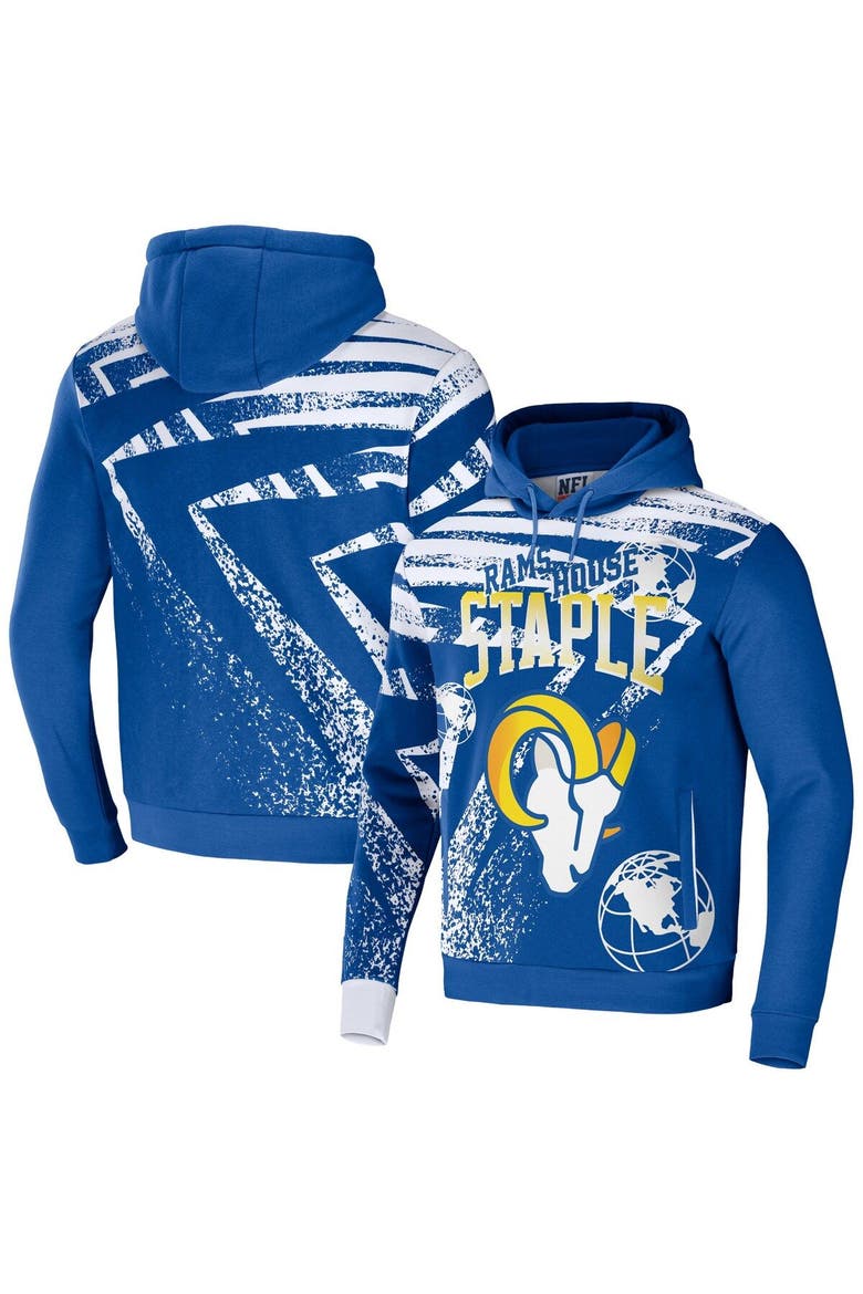 Men's NFL x Staple Royal Los Angeles Rams All Over Print Pullover Hoodie, Main, color, Royal