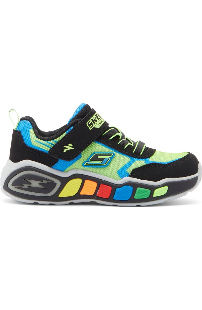 SKECHERS Kids' Play Scene Light Up Machine Washable Sneaker, Alternate, color, Lime/ Black