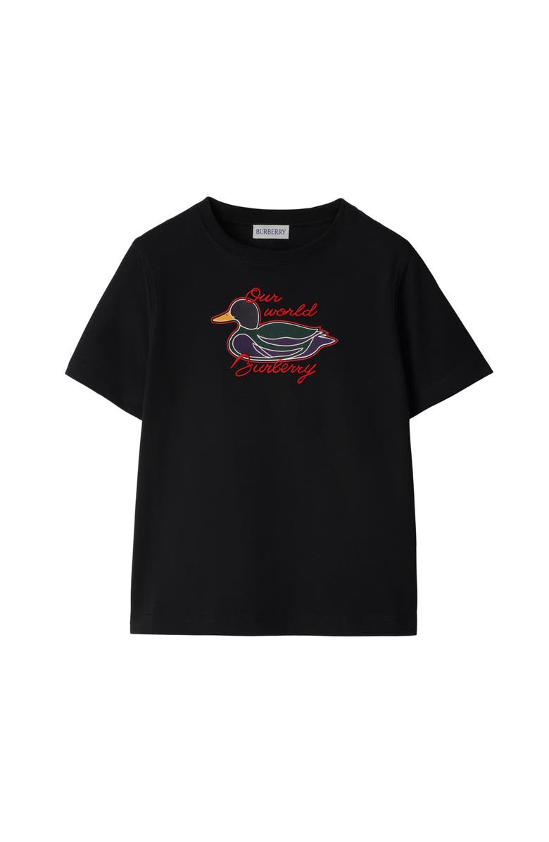 Burberry Duck Cotton T-shirt, Main, color, 