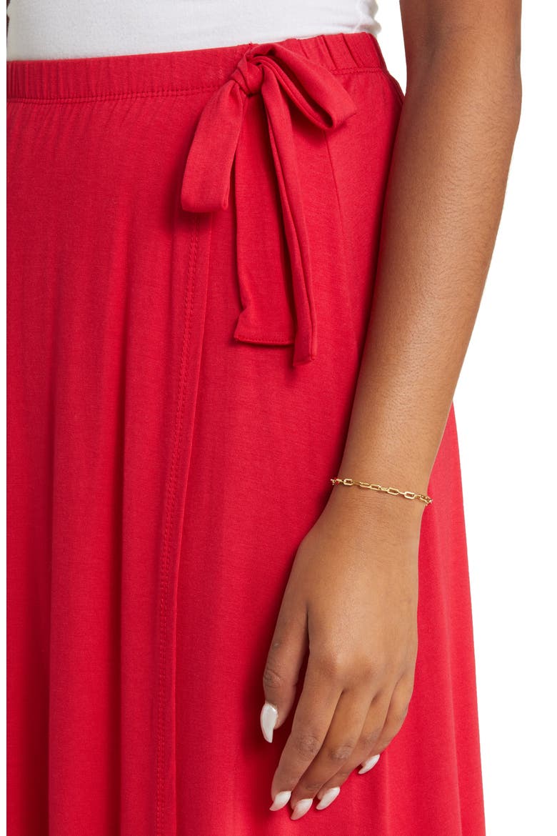 Faux Wrap Skirt, Alternate, color, RED