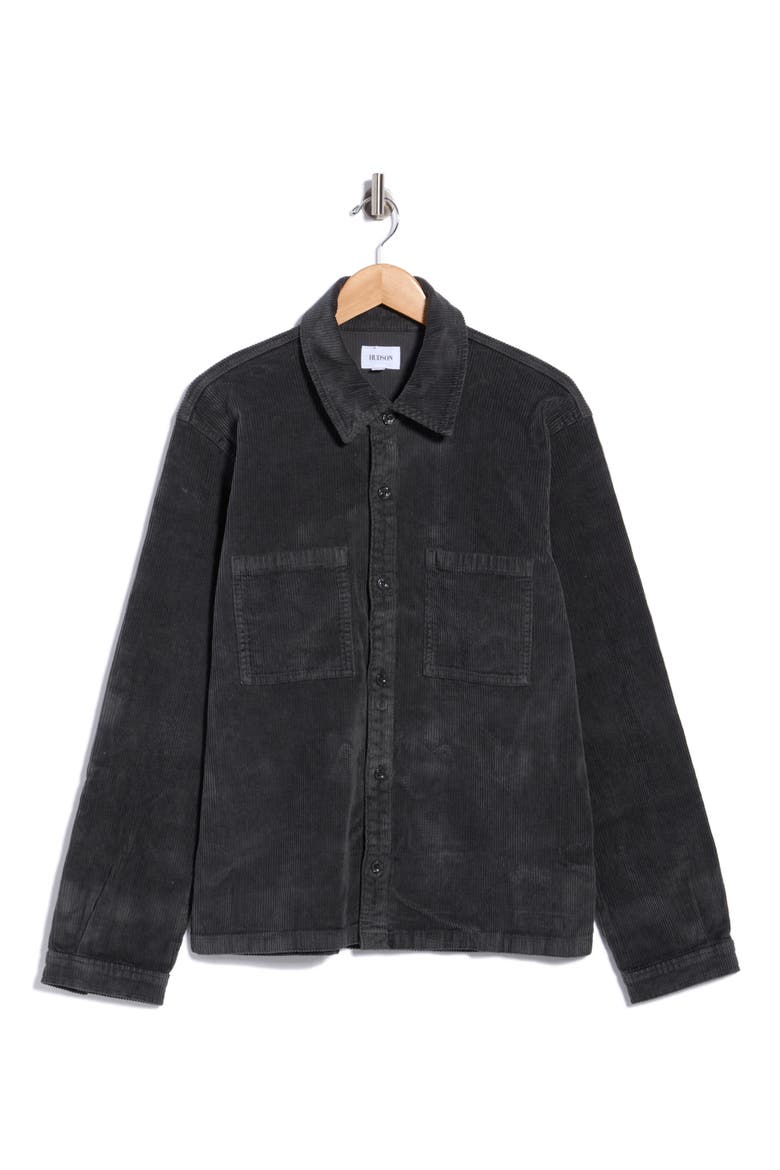Relaxed Stretch Corduroy Shirt Jacket, Main, color, BLACK SESAME