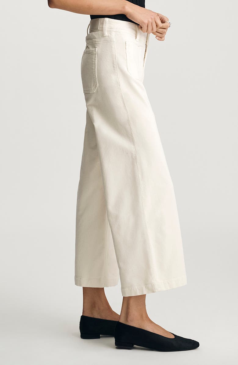 Mavi Jeans Paloma Marine Patch Pocket Ankle Wide Leg Corduroy Pants, Alternate, color, White Cord