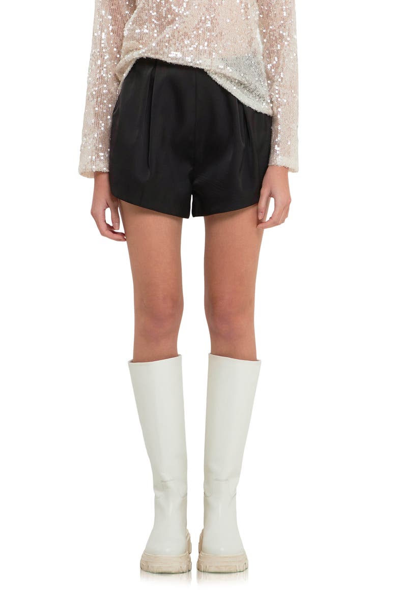 Balloon High Waist Shorts, Main, color, BLACK