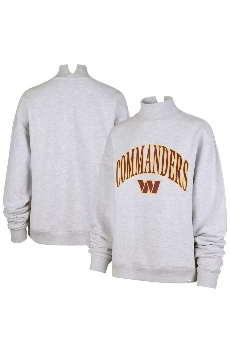 '47 Women's '47 Heather Gray Washington Commanders Vantage Mock Neck Pullover Sweatshirt, Main, color, 