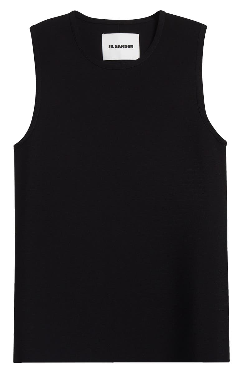 Jil Sander Superfine Interlock Tank, Alternate, color, Black