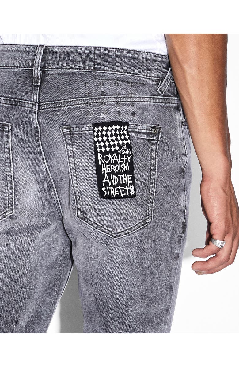 Ksubi Van Winkle Monokrome Ripped Skinny Jeans, Alternate, color, 