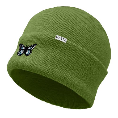 Dalix Butterfly Beanie In Olive