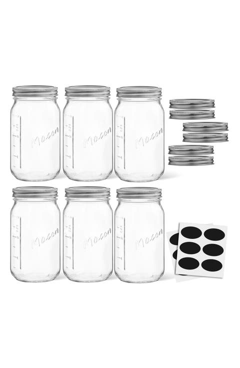 42-Piece Wide Mouth Mason Jars with Airtight Lids