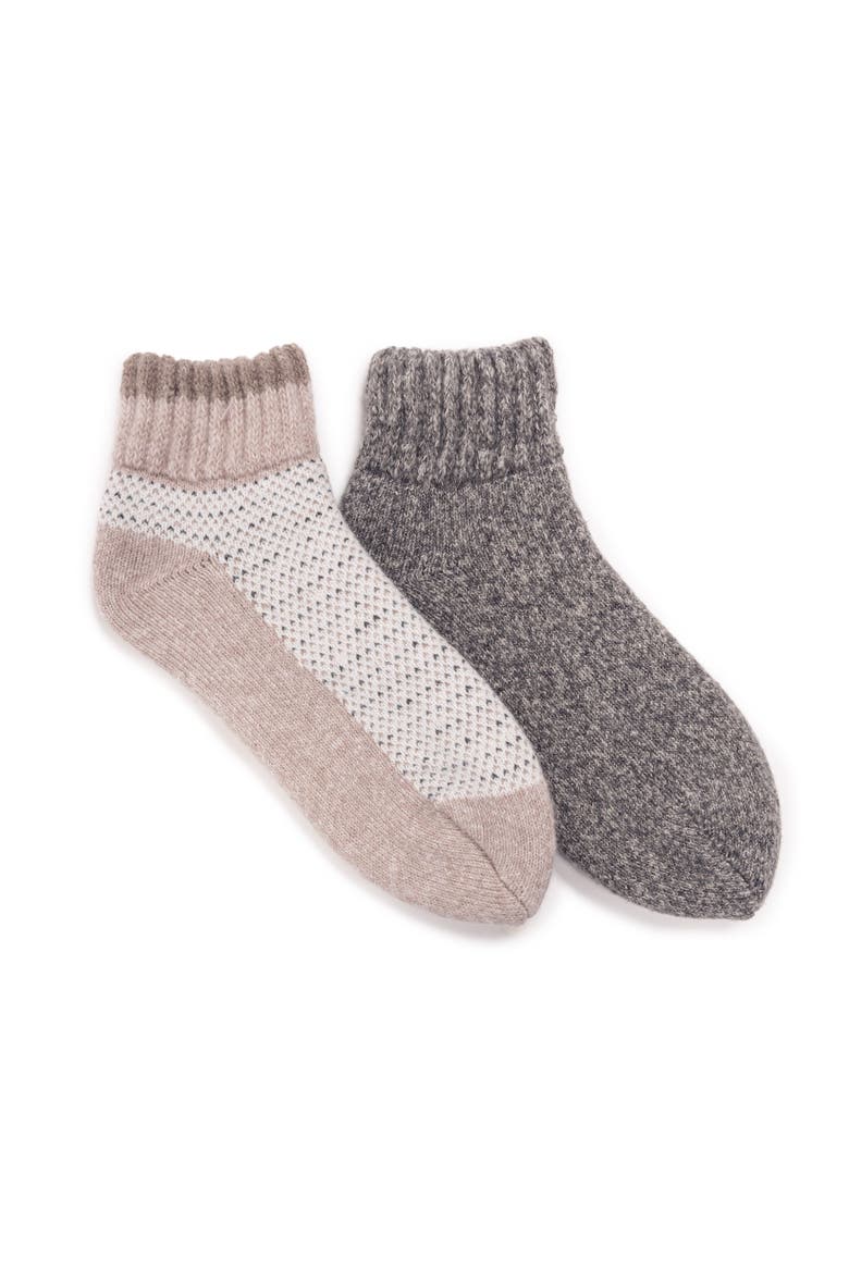 Women's 2 Pair Pack Heat Retainer Mini Crew Socks, Main, color, Neutral