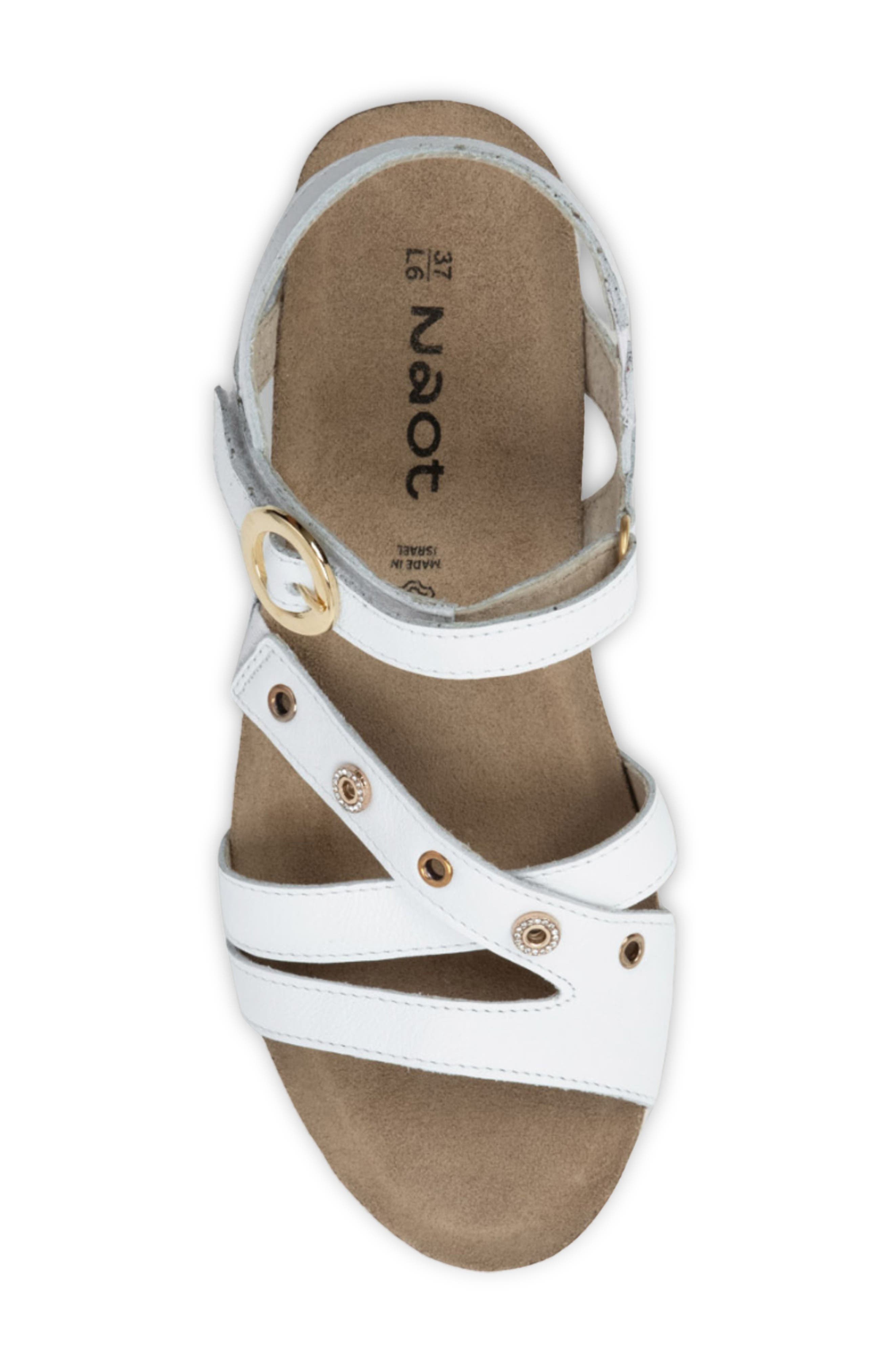 Sparkle Wedge Sandal, Alternate, color, WHITE LEATHER