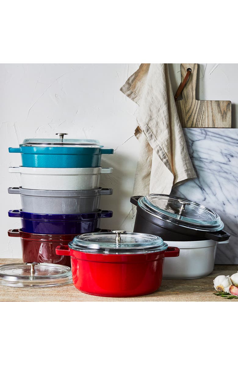 Staub 4-Quart Enameled Cast Iron Dutch Oven with Glass Lid, Alternate, color,