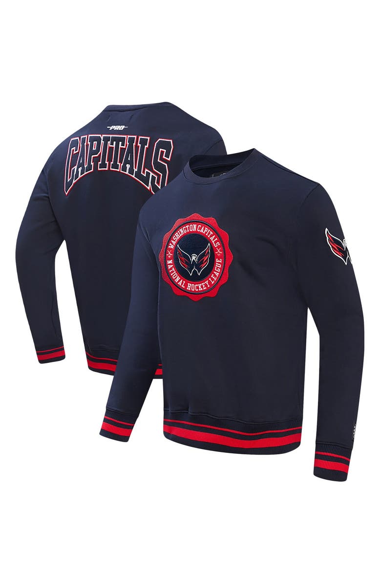 PRO STANDARD Men's Pro Standard Navy Washington Capitals Crest Emblem Pullover Sweatshirt, Main, color, Navy