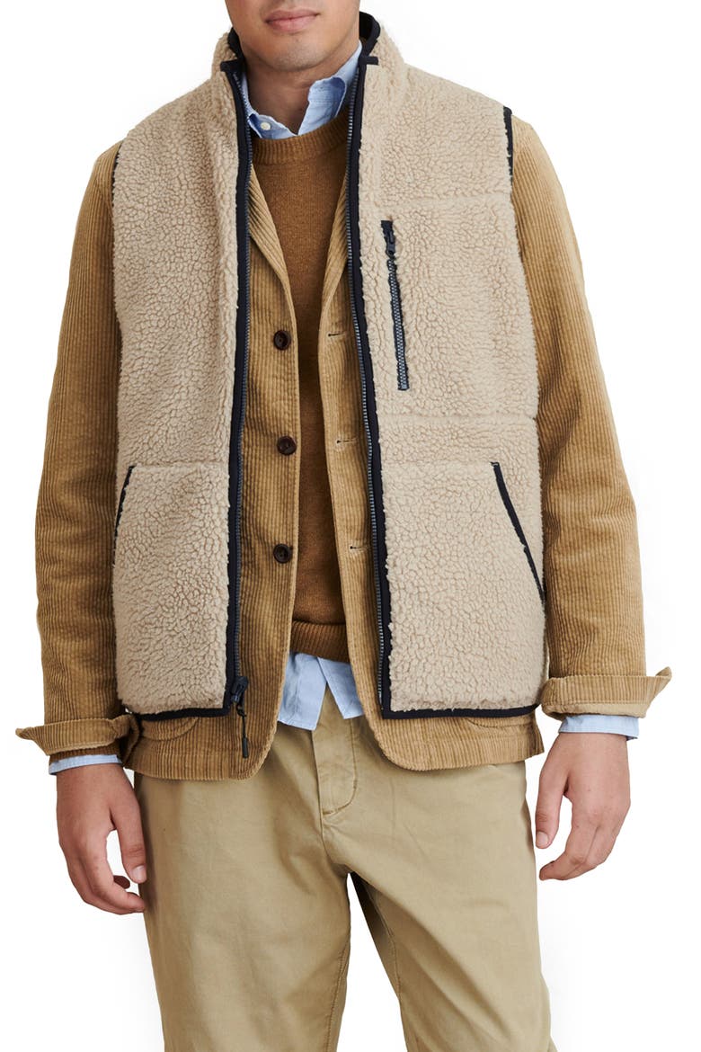 Reversible Fleece Vest, Main, color, NATURAL/ NAVY