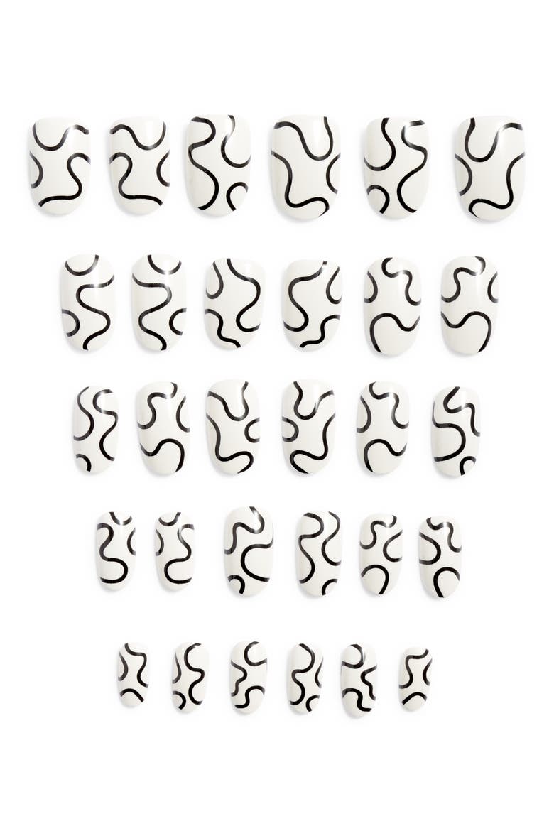 Wavy Baby Chill Tips False Nail Set, Alternate, color, BLACK/WHITE