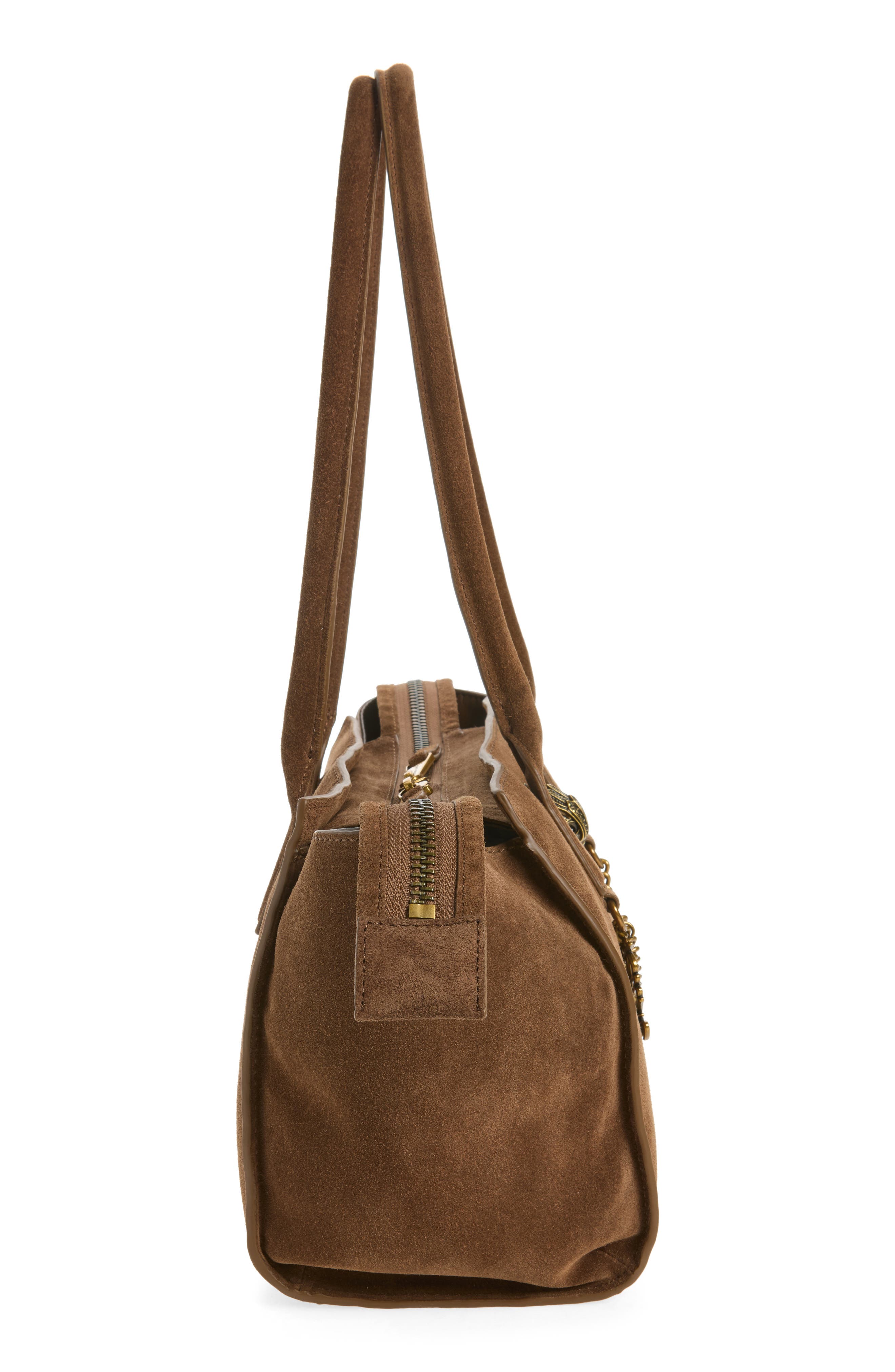 Small Sloane Leather Shopper, Alternate, color, BROWN