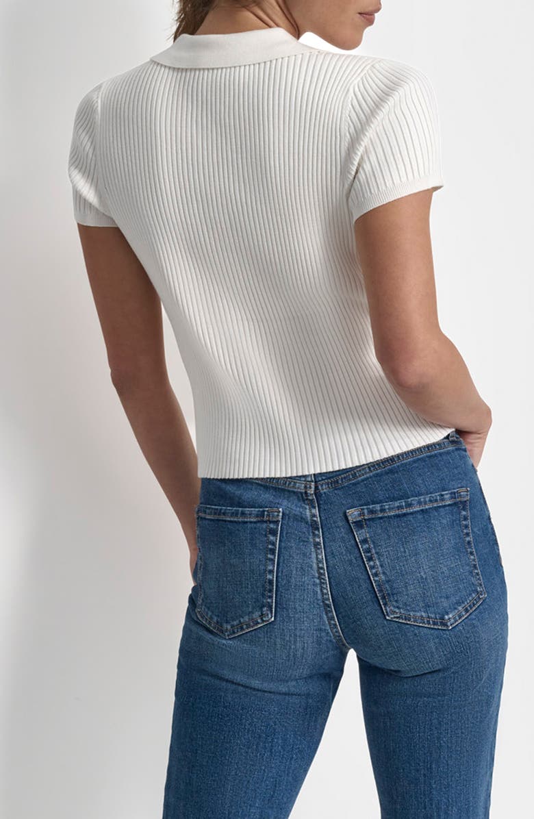 DKNY Jeans Rib Knit Polo T-Shirt, Alternate, color, 