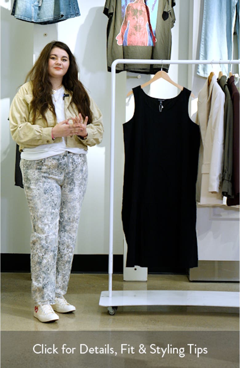 Scoop Neck Stretch Organic Cotton Midi Dress, sales video thumbnail