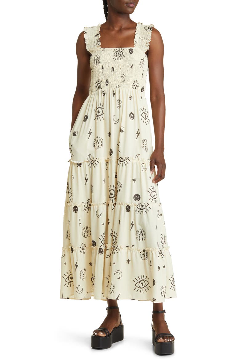 Rule Breaker Smocked Maxi Sundress, Main, color, THIS IS YOUR SIGN