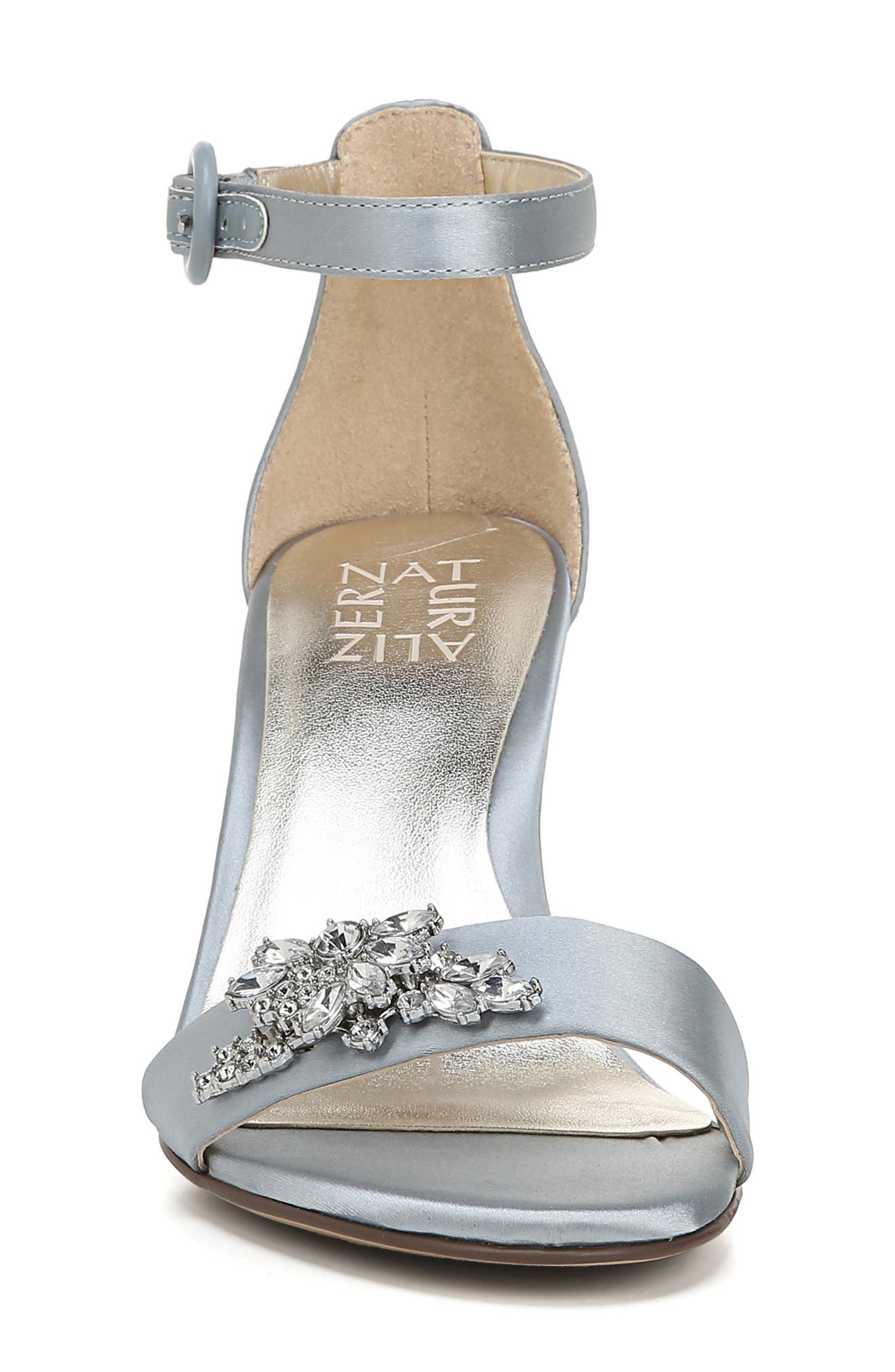 Kinsley Sandal, Alternate, color, LIGHT BLUE SATIN FABRIC