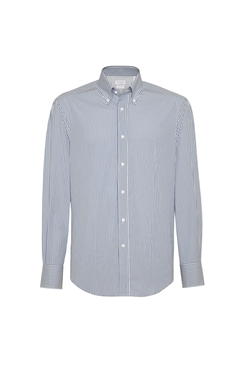 Striped poplin shirt