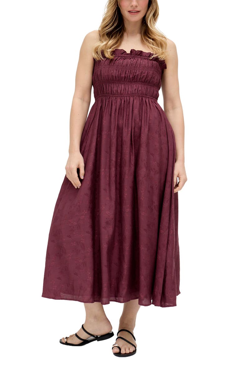 Marie All Over Jacquard Mini Dress, Alternate, color, Burgundy