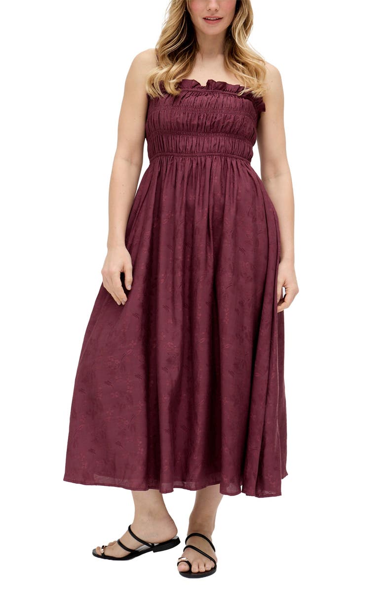 Raffya Marie All Over Jacquard Mini Dress, Alternate, color, Burgundy