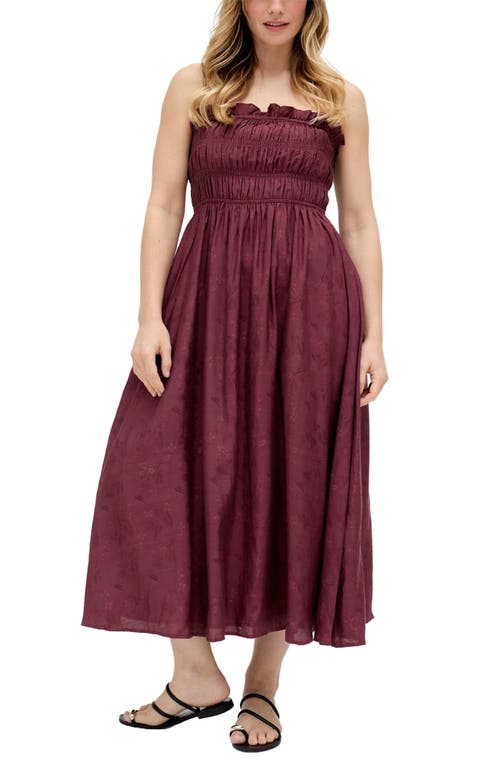 Raffya Marie All Over Jacquard Mini Dress In Burgundy
