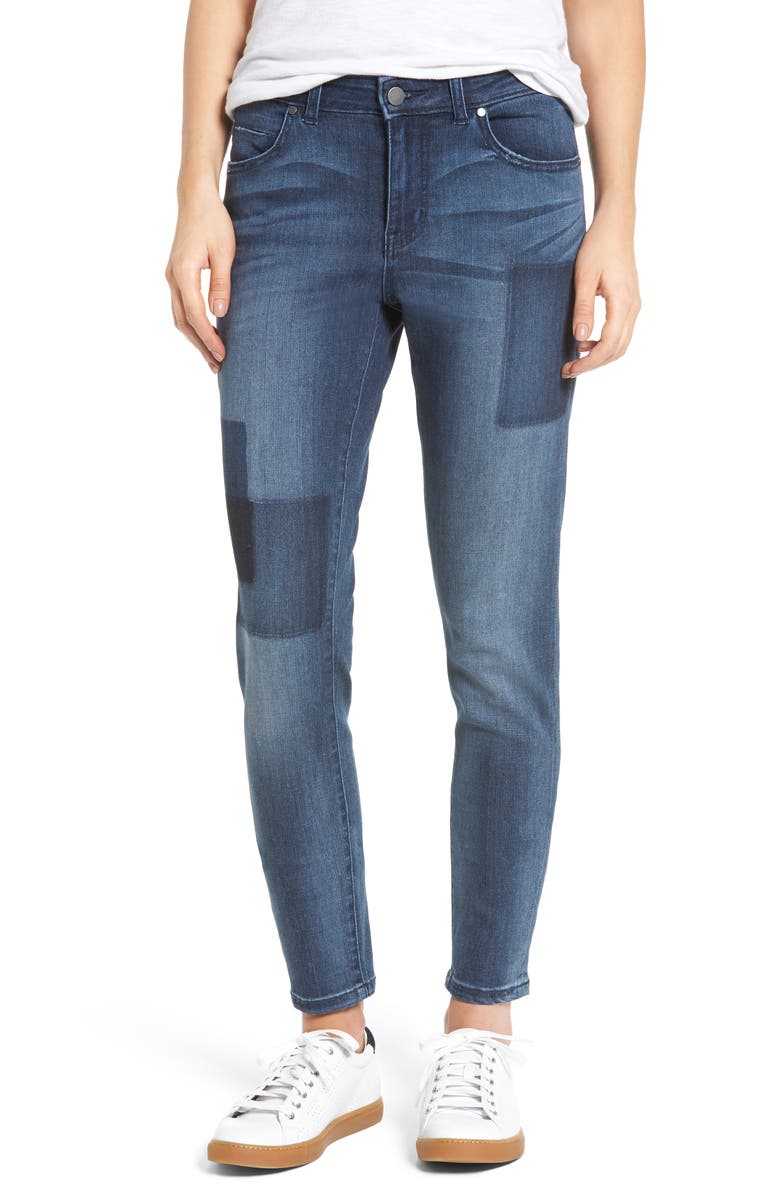 Caslon<sup>®</sup> Patchwork Skinny Jeans, Main, color, 