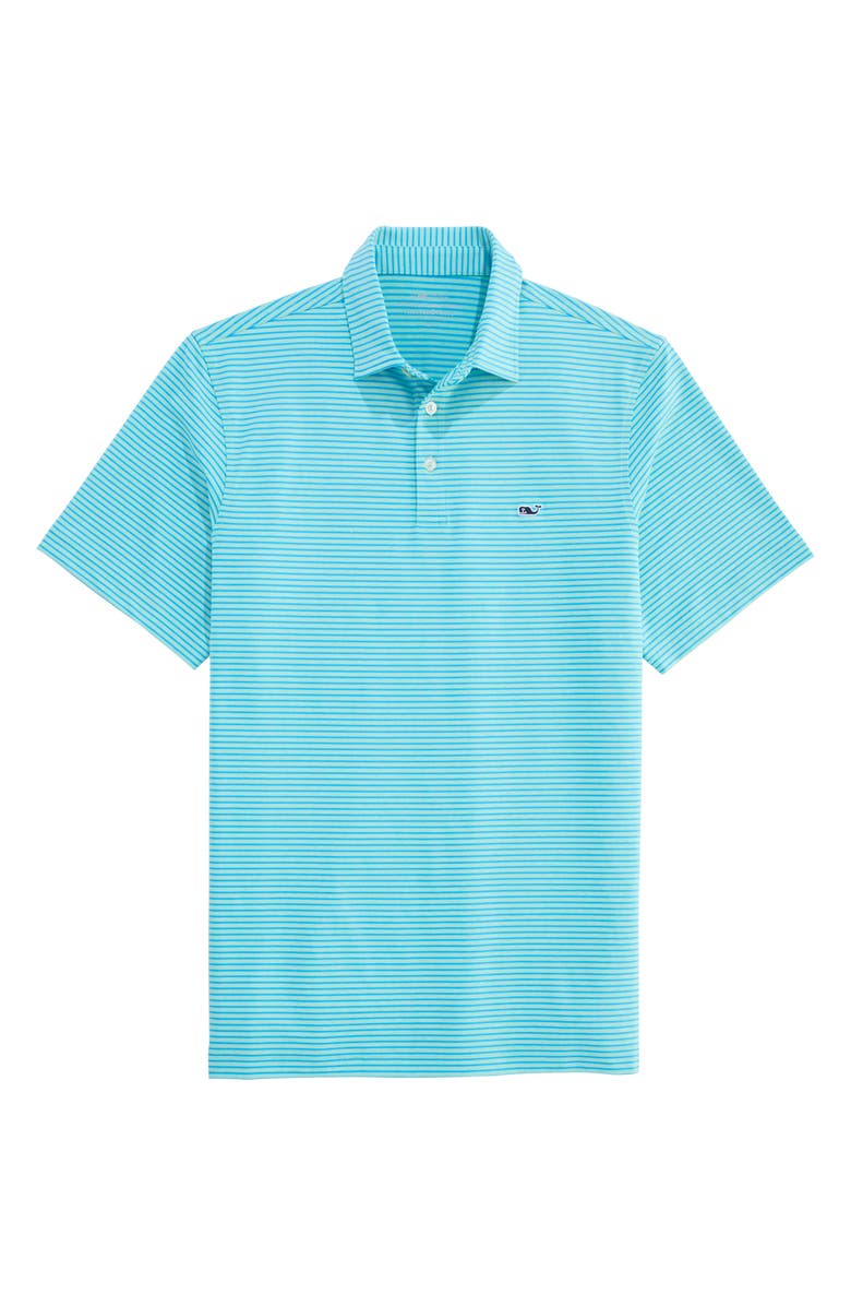 vineyard vines Stripe Sankaty Short Sleeve Performance Polo, Main, color, Blue/ Ocean Breeze