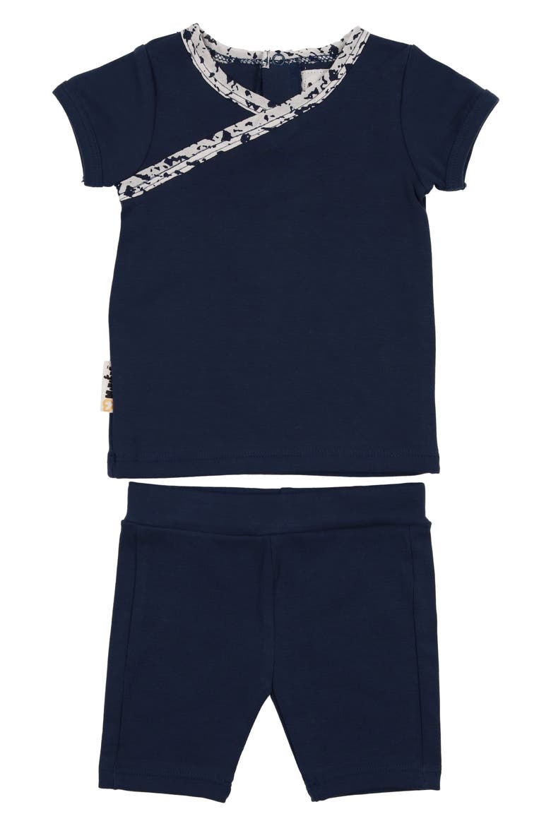 Cotton Blend T-Shirt & Shorts Set, Main, color, DEEP BLUE