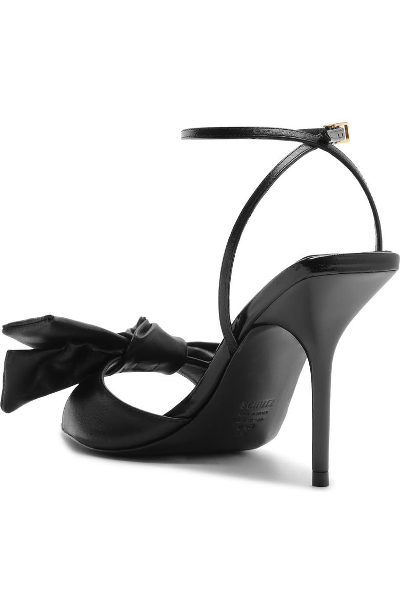 Schutz Elodie Bow Ankle Strap Sandal, Alternate, color, Black