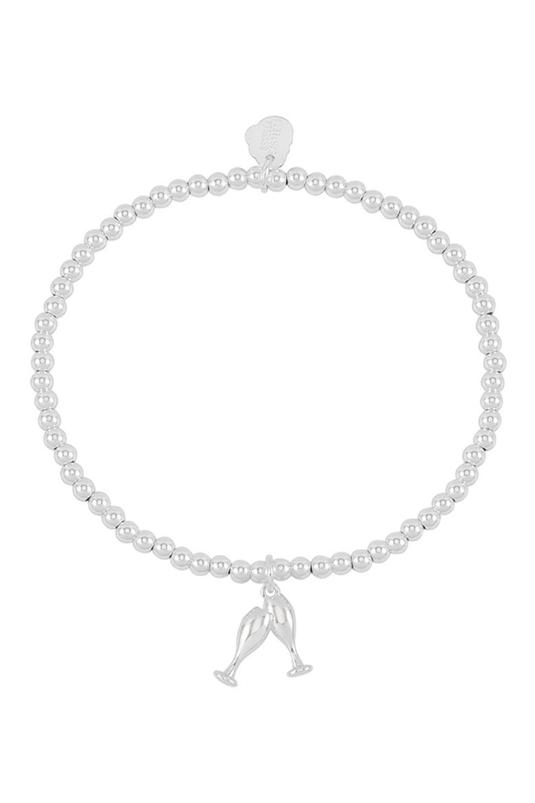 Sienna Champagne Beaded Stretch Bracelet, Alternate, color, SILVER