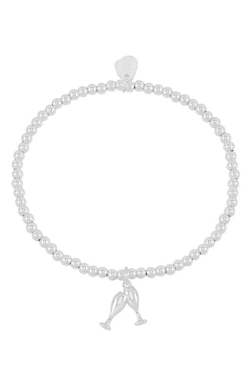 Estella Bartlett Sienna Martini Glass Beaded Stretch Bracelet In White